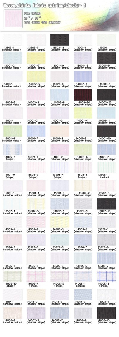 恤衫布(間條/格仔)-1 35％cotton 65％polyester 正面照